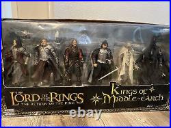 2005 LOTR Return of King, Kings of Middle Earth 6 Figures Toy Biz NIB Amazing