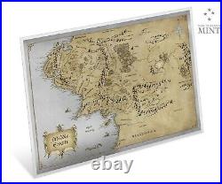 2021.999 Silver Foil Coin Lord Of The Rings Middle Earth Map 35g 2000 MINTED