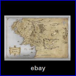 2021 Lord Of The Rings Map Of Middle Earth Premium Silver Foil 35 Gr 2000 Made