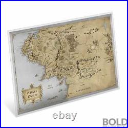 2021 Niue Lord Of The Rings Middle Earth Map 35g Silver Foil
