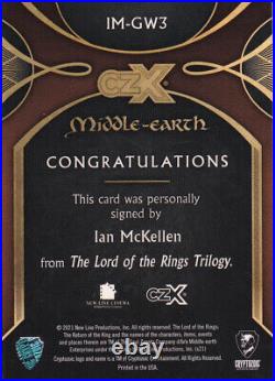 2022 CZX Middle Earth Pack Inserted Autograph Card Ian McKellen GANDALF IM-GW3