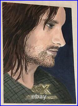 2022 Cryptozoic CZX LOTR Middle Earth Aragorn 1/1 Sketch Card By Julie Mae