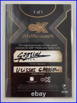 2022 Cryptozoic CZX Middle Earth LOTR sketch art card By Ulisses Gabriel