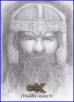2022 Cryptozoic CZX Middle Earth Sketch by Andrew Fry of Gimli
