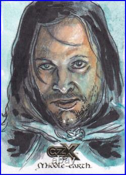 2022 Cryptozoic CZX Middle Earth Sketch by Dan Gorman of Aragorn