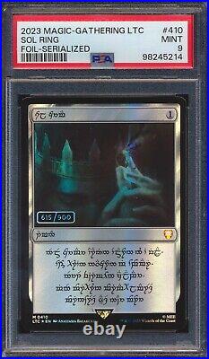 2023 Mtg Lord Of The Rings Middle Earth Sol Ring Foil Serialized 615/900 Psa 9