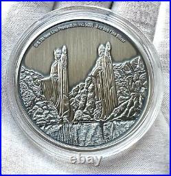2023 Niue $10 Lord of the Rings Middle Earth Argonath 3 oz Silver Antiqued Coin