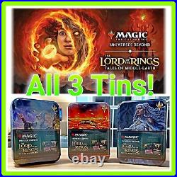 3 MTG LOTR Tales Of Middle-Earth Tins Gandalf One Ring Galadriel? BRAND NEW