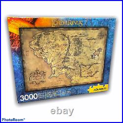 Aquarius Lord of Rings 3000 Piece Puzzle LOTR Middle Earth Map 2020 VHTF RARE