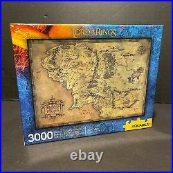 Aquarius Lord of Rings 3000 Piece Puzzle LOTR Middle Earth Map 2020 VHTF RARE