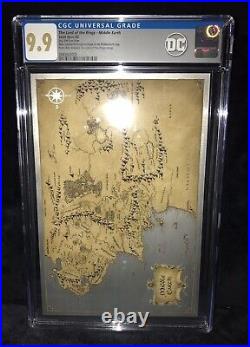 CGC 9.9 LOTR LORD OF THE RINGS MAP MIDDLE EARTH 35g PURE SILVER FOIL MINT RARE