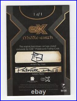 CZX Middle Earth Sketch insert card by artist Patrick Davis from Cryptozoic