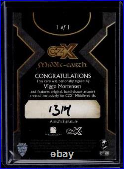 Cryptozoic CZX Middle Earth Viggo Mortensen SKETCHAGRAPH AUTO #1/1 signed