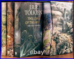 DELUXE BOXED SET LORD OF THE RINGS & HOBBIT by JRR TOLKIEN ILLUS by ALAN LEE