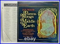 JRR Tolkien Poems and Songs Of Middle Earth Caedmon 1967 LP LOTR Vinyl Record