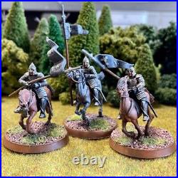 Knights of Minas Tirith 3 Painted Miniatures Gondor Mount Middle-Earth