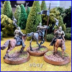Knights of Minas Tirith 3 Painted Miniatures Gondor Mount Middle-Earth