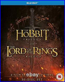 LORD OF THE RINGS HOBBIT TRILOGY EXTENDED EDIITION VERSION 6 MOVIE FILM Blu ray