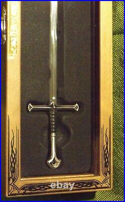 LOTR Narsil Letter Opener Middle-earth Display Case Authentic NEW