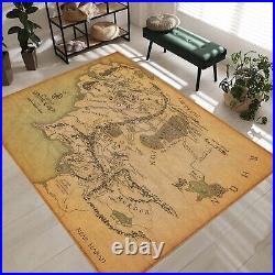 LOTR Rug, Lord Of The Ring Map Rug, Earth Map Rug, Middle Earth Map Carpet