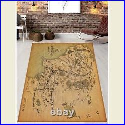 LOTR Rug, Lord Of The Ring Map Rug, Earth Map Rug, Middle Earth Map Carpet