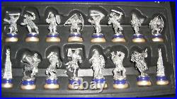 Lord Of the Rings Chess Set EPIC AUTHENTIC LOTR Collectible with Pewter Pieces