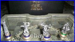 Lord Of the Rings Chess Set EPIC AUTHENTIC LOTR Collectible with Pewter Pieces