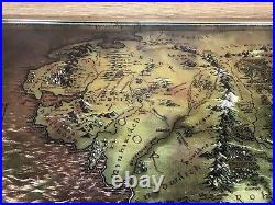 Lord of the Rings Framed Raised Middle Earth Map Print Picture Poster 80x60cm