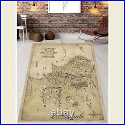Lotr Of The Ring, Earth Carpet, LOTR, Middle Earth Map Rug, Lord Of The Carpet