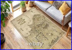 Lotr Of The Ring, Earth Carpet, LOTR, Middle Earth Map Rug, Lord Of The Carpet