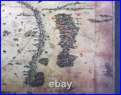 MGM HOBBIT AN UNEXPECTED JOURNEY MIDDLE EARTH WOOD WALL MAP JRR TOLKIEN 16 x 10