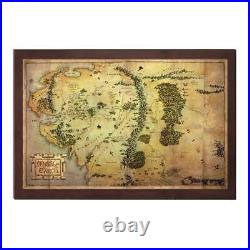 MGM HOBBIT AN UNEXPECTED JOURNEY MIDDLE EARTH WOOD WALL MAP JRR TOLKIEN 16 x 10