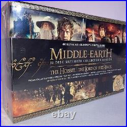 MIDDLE EARTH 6 Movie Ultimate Collectors 31 Discs 4K HD Blu-ray Digital Code