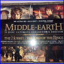 MIDDLE EARTH 6 Movie Ultimate Collectors 31 Discs 4K HD Blu-ray Digital Code