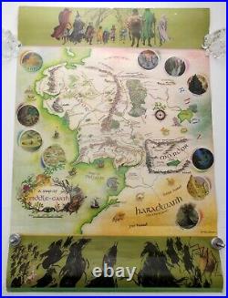 MIDDLE EARTH MAP Pauline Baynes LoTR Tolkien 1977 Westerhams 9th Prtg 0049120026