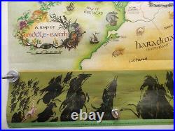 MIDDLE EARTH MAP Pauline Baynes LoTR Tolkien 1977 Westerhams 9th Prtg 0049120026