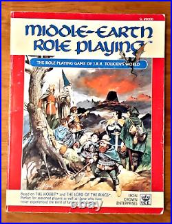 MIDDLE EARTH Role Playing (Merp) 1986 Tolkien Box, Rulebook, 55 Playing Pieces