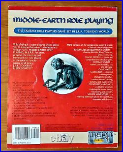 MIDDLE EARTH Role Playing (Merp) 1986 Tolkien Box, Rulebook, 55 Playing Pieces