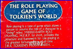 MIDDLE EARTH Role Playing (Merp) 1986 Tolkien Box, Rulebook, 55 Playing Pieces