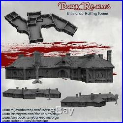 Massive 28mm halfling tavern, dark realms d&d middle earth kings of war burrows