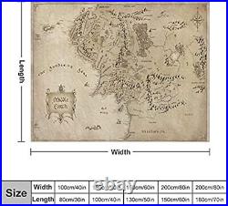 Middle Earth Map Blanket 80x60 for Adult Lor-d of the Rings Middle Earth Map