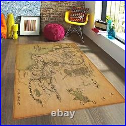 Middle-Earth Map, Lord Of The Ring, Earth Map, Vintage Map, Themed Rug, Middle
