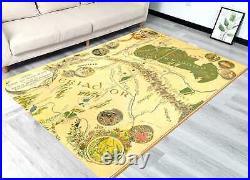 Middle Earth Map Rug, Lotr Carpet, Lord Of The Rings Map Rug, Aesthetic Rug, Rug