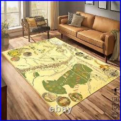 Middle Earth Map Rug, Lotr Carpet, Lord Of The Rings Map Rug, Aesthetic Rug, Rug