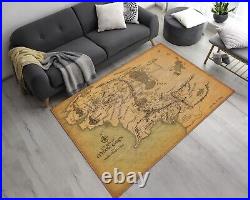 Middle Earth Map Rug, The Lord Of The Rings Rug, Lotr Carpet, Popular Movie Rug