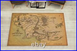 Middle Earth Map Rug, The Lord Of The Rings Rug, Lotr Carpet, Popular Movie Rug