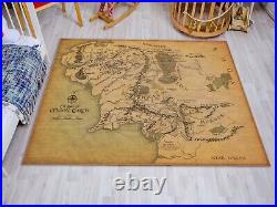 Middle Earth Map Rug, The Lord Of The Rings Rug, Lotr Carpet, Popular Movie Rug