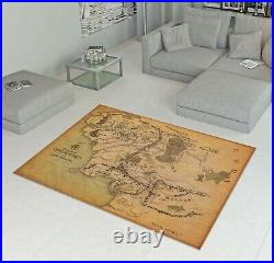 Middle Earth Map Rug, The Lord Of The Rings Rug, Lotr Carpet, Popular Movie Rug