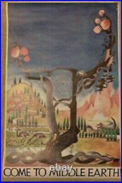 NOS RARE Barbara Remington Poster Tolkien Come To Middle Earth Ballantine