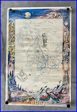 RARE Lord of the Rings Original 1960's Poster, Map of Middle Earth, by BREM